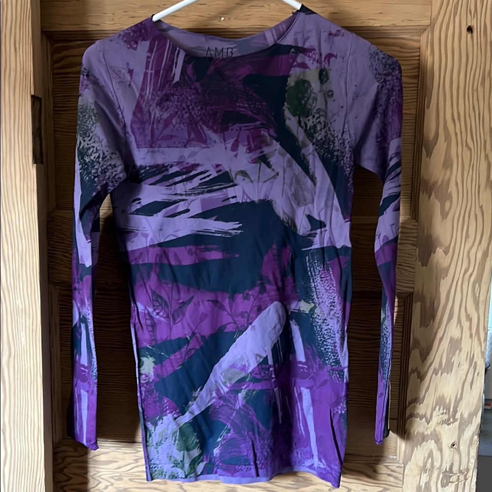 Purple Abstract Long Sleeve Top
